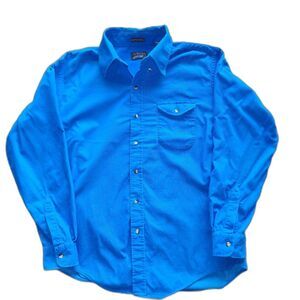 Vintage Lord & Taylor Royal Blue Corduroy Button Up Shirt Size L
